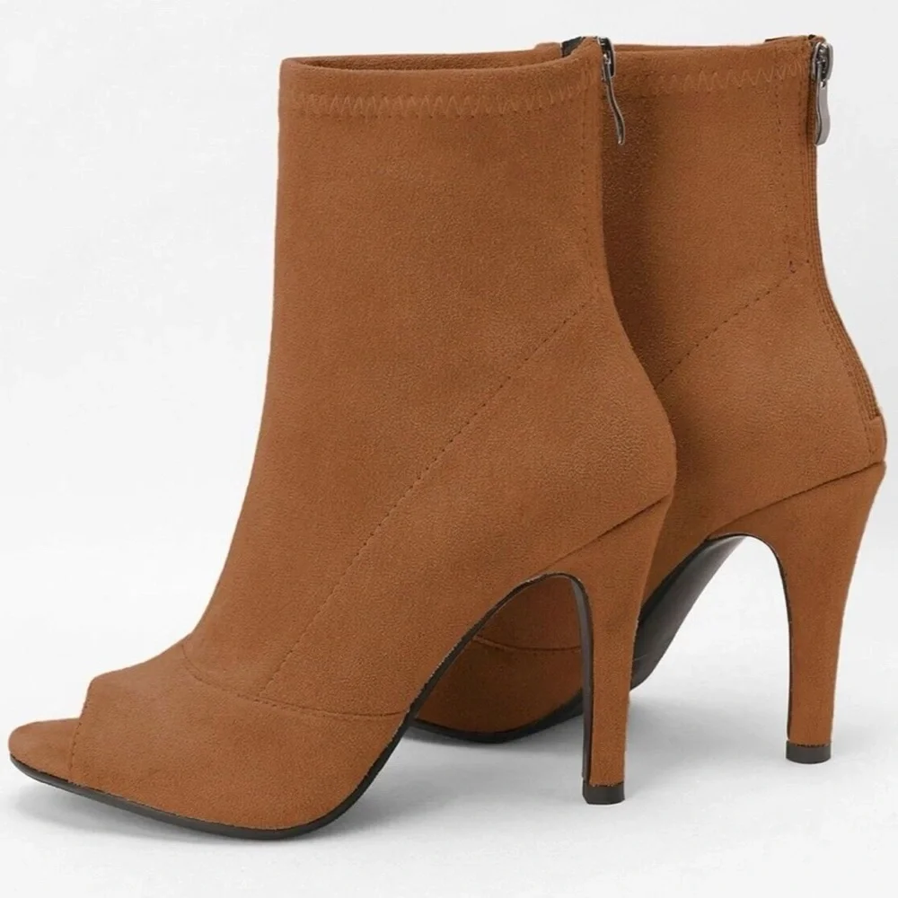 SHEMEE Women's Peep Toe High Heels Ankle Boots SZ 8.5 New - Picture 4 of 11